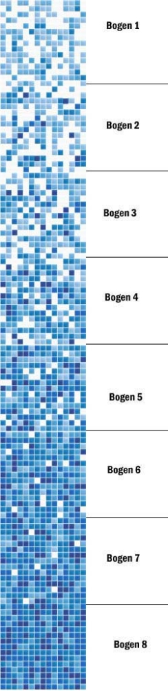 Glasmosaik Farbverlauf weiss hellblau blau Duschwand Bad Mosaikfliesen Shading Blend
