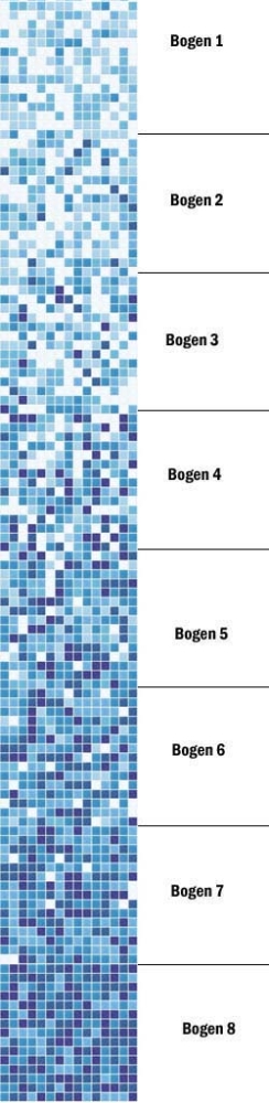 Glasmosaik Farbverlauf weiss hellblau blau II Duschwand Bad Mosaikfliesen Shading Blend