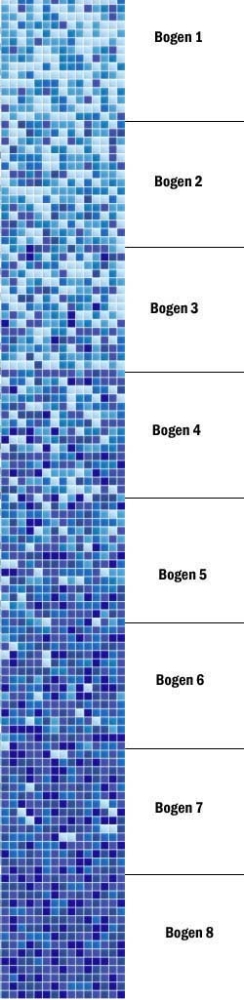 Glasmosaik Farbverlauf hellblau blau Duschwand Bad Mosaikfliesen Shading Blend