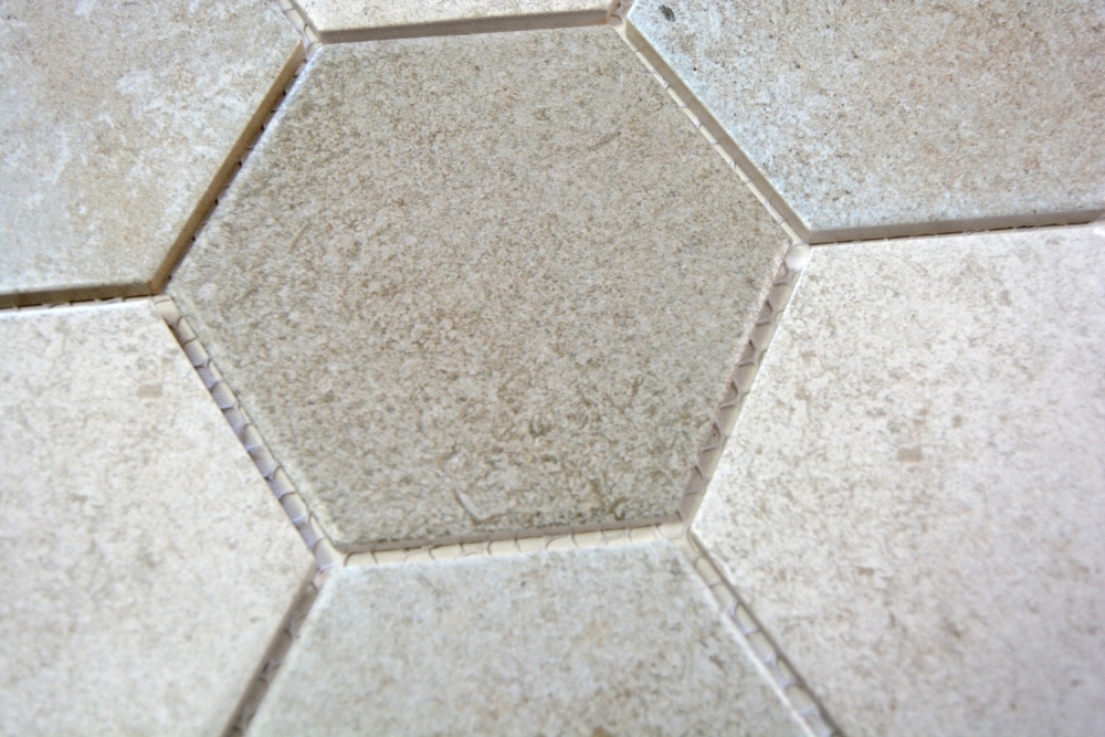 Mosaik Fliese Keramikmosaik grau Hexagon Zement 11F-0204