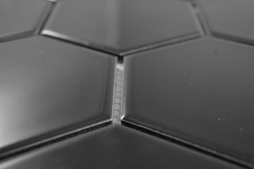 Mosaik Fliese Keramikmosaik Hexagon schwarz glänzend 11F-0301