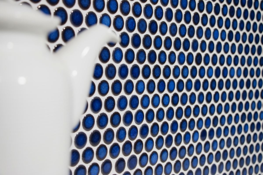 Knopfmosaik Rundmosaik Loop Penny kobaltblau glänzend Keramik 10-0405