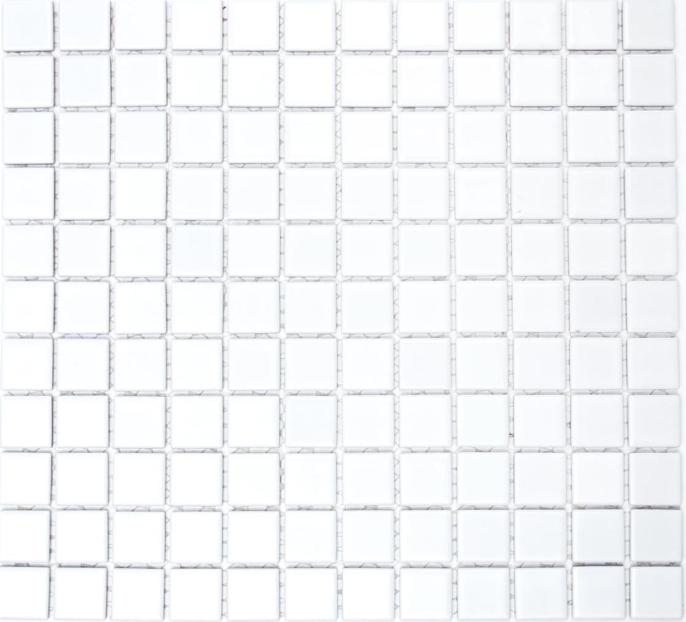 Keramikmosaik Mosaikfliese weiß glänzend Küche Wand Dusche Pool 18-0102