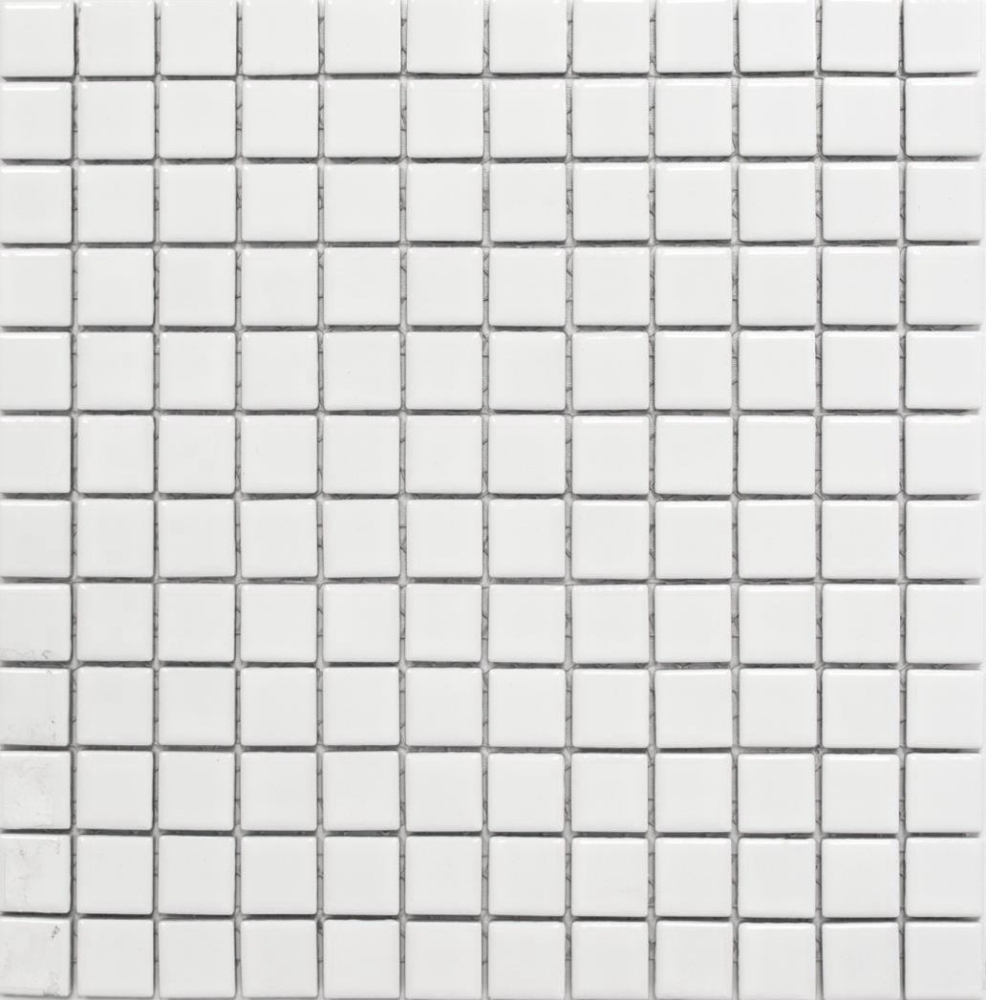 Keramikmosaik Mosaikmatte weiß glänzend Küchenfliese Badezimmer 18D-0101