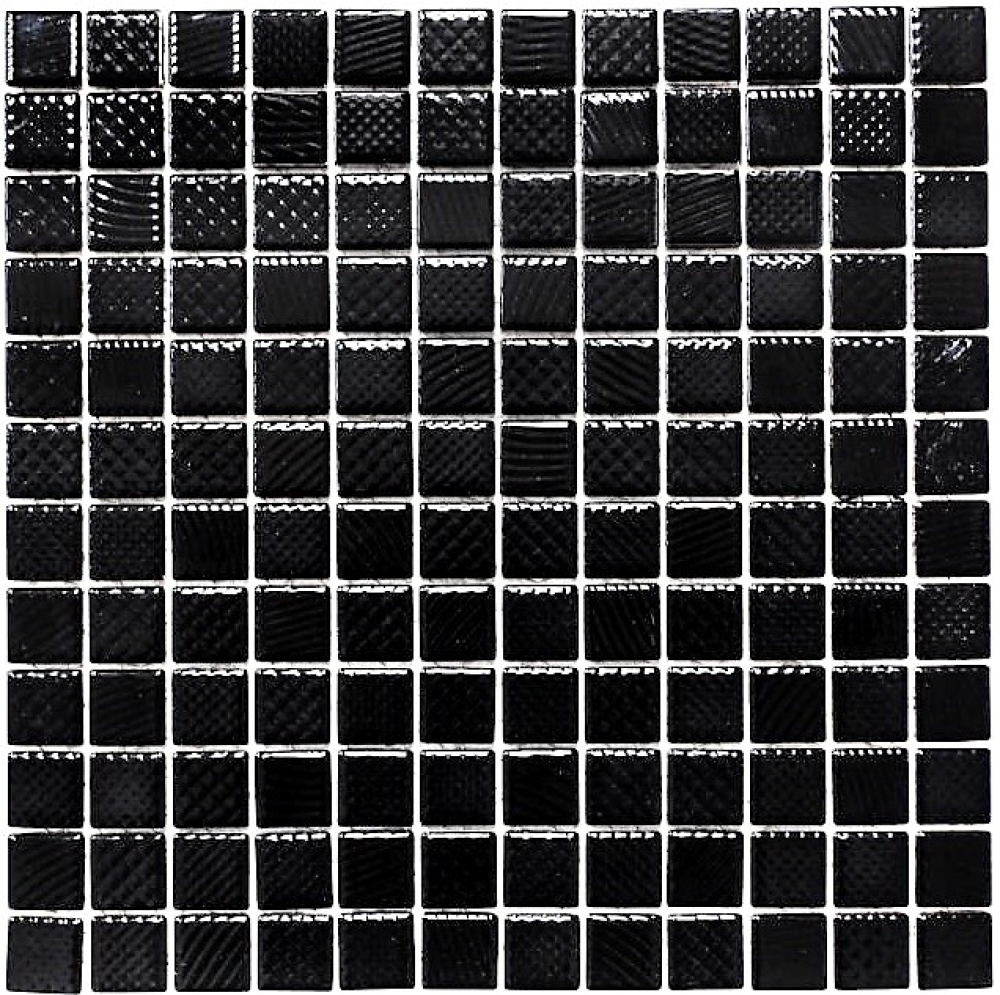 Keramikmosaik Struktur Mosaikfliese Badezimmer schwarz glänzend 18-CG123