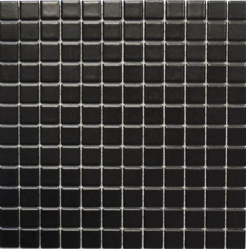 Keramikmosaik schwarz matt Mosaikplatte Mosaikfliese 18D-0311
