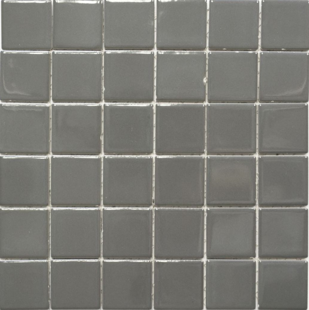 Mosaik Fliese metallgrau glänzend Keramik 16B-0204