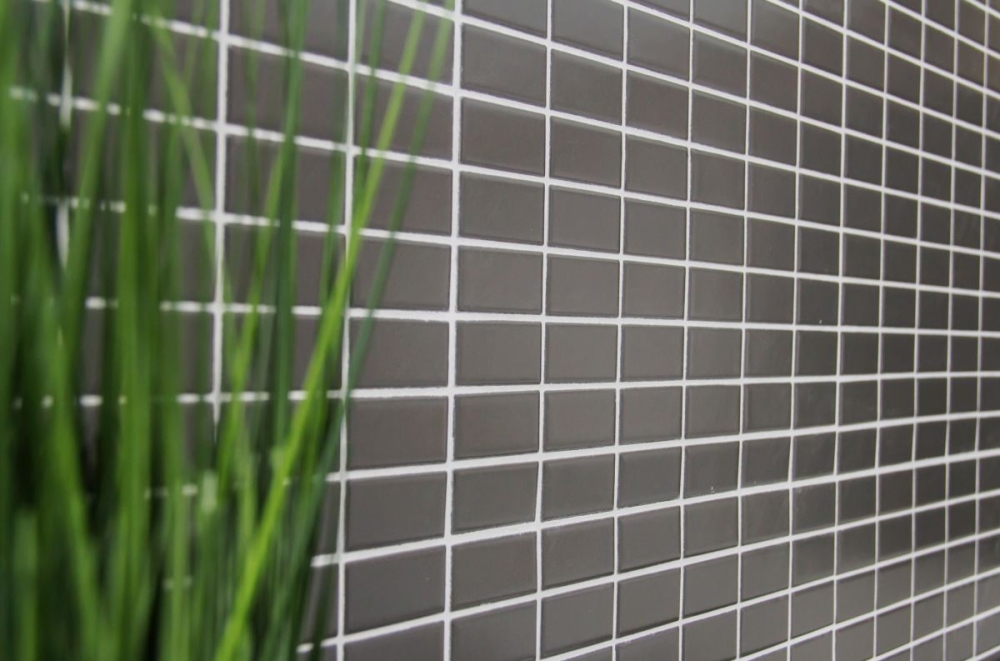 Piastrella di mosaico Mosaico ceramico metallo grigio opaco strisce 24B-0211