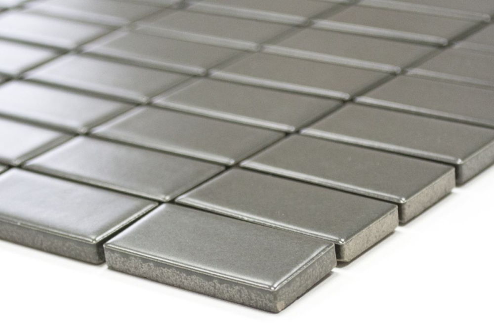 Piastrella di mosaico Mosaico ceramico metallo grigio opaco strisce 24B-0211