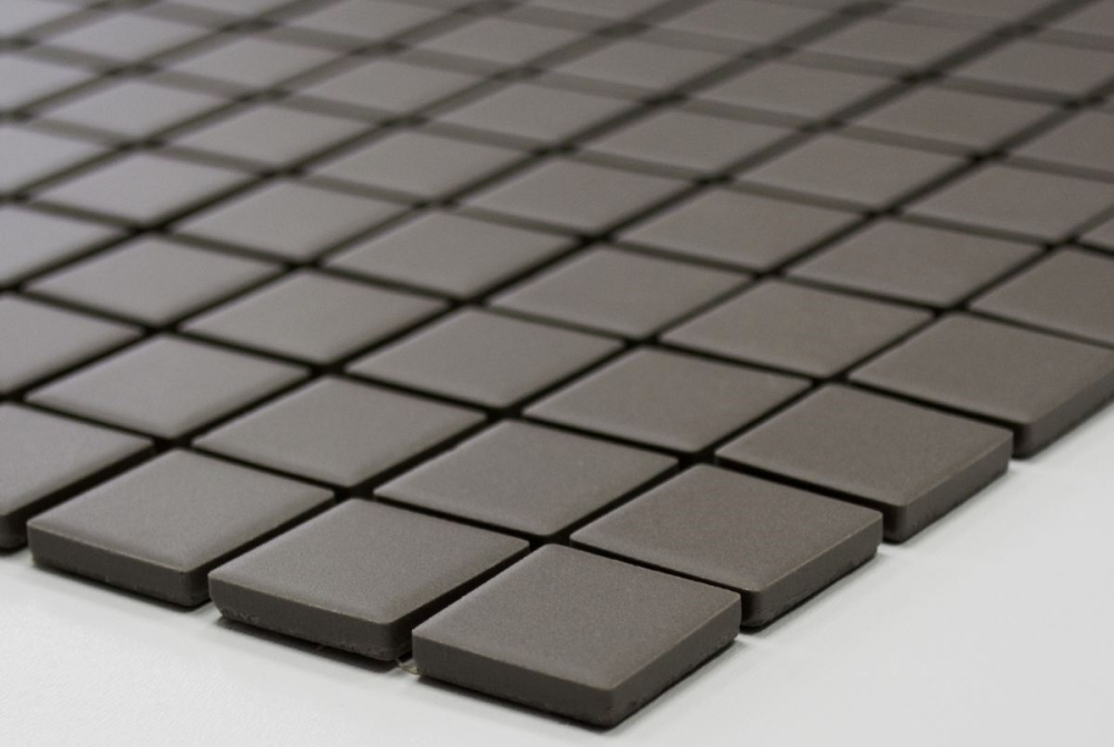 Mosaik Quadrat uni grau unglasiert Keramik matt R10