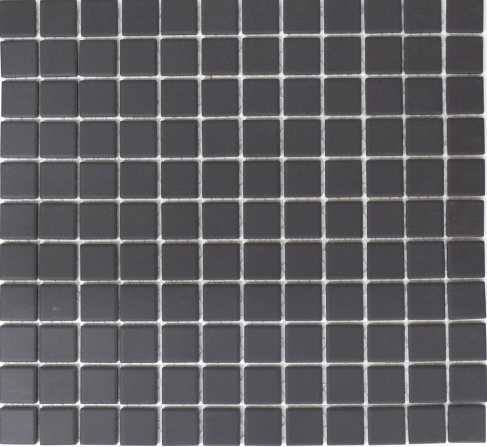 Mosaik Fliese Rutschhemmung Keramikmosaik schwarz unglasiert 18B-0311-R10