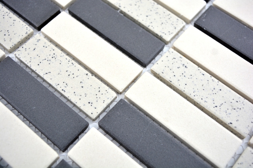 Mosaico ceramica antideslizante mosaico beige negro piezas sin esmaltar 24-0113-R10