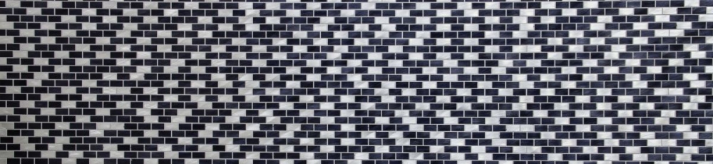 Mosaik Fliese Aluminiummosaik Silber Schwarz Brickoptik Gebürstet Fliesenspiegel Wandfliese - 48-0208