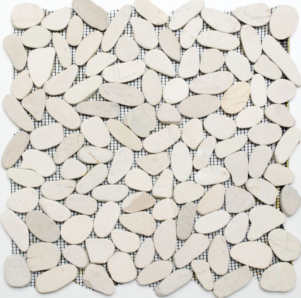 Galets de riviere Galets de pierre Sol en pierre taille plat blanc cream 30-IN14