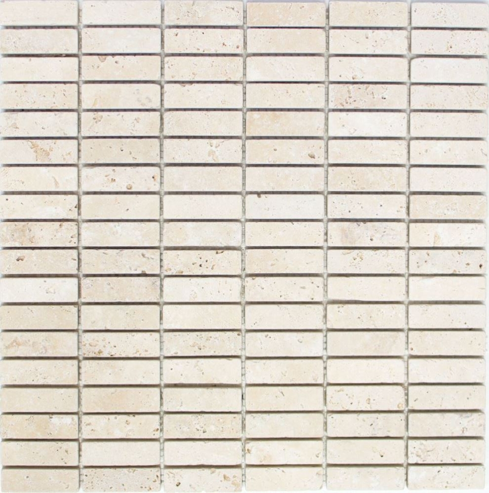 Travertin Mosaik Fliese Natursteinmosaik beige Stäbchen Chiaro Antik 43-46158