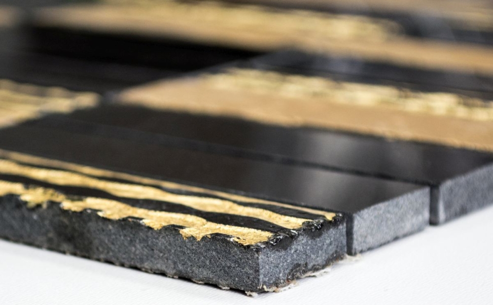 Baguettes de mosaique or noir mosaique de marbre 40-STN79