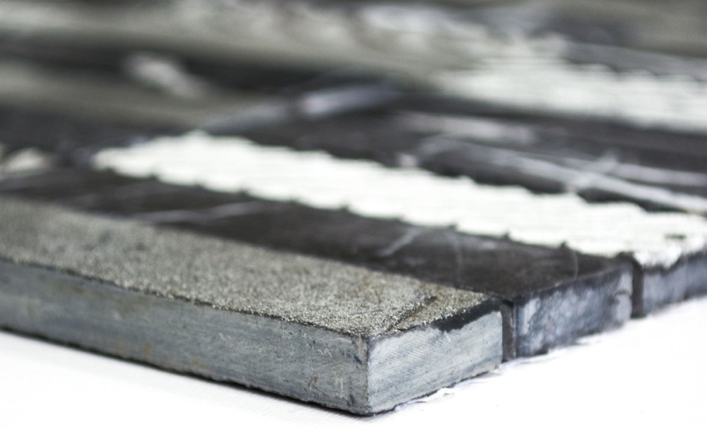 Baguettes de mosaique argent noir mosaique de marbre 40-STN89