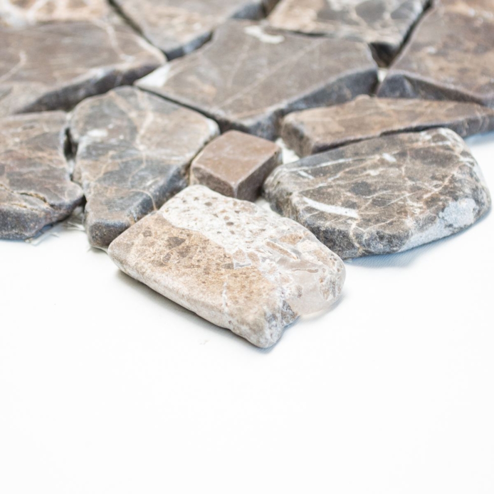 Bruchmosaik Polygonal Marmor Natursteinmosaik Impala braun geflammt 44-1306