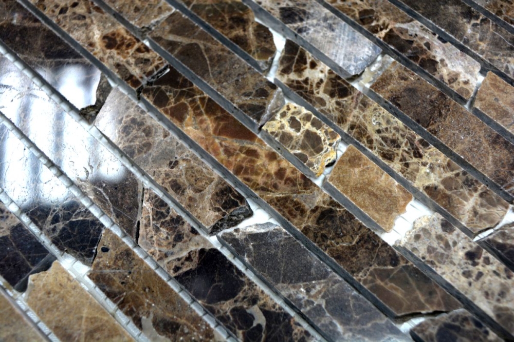 Mosaico Ladrillo Impala marron pulido aspecto ladrillo mezcla