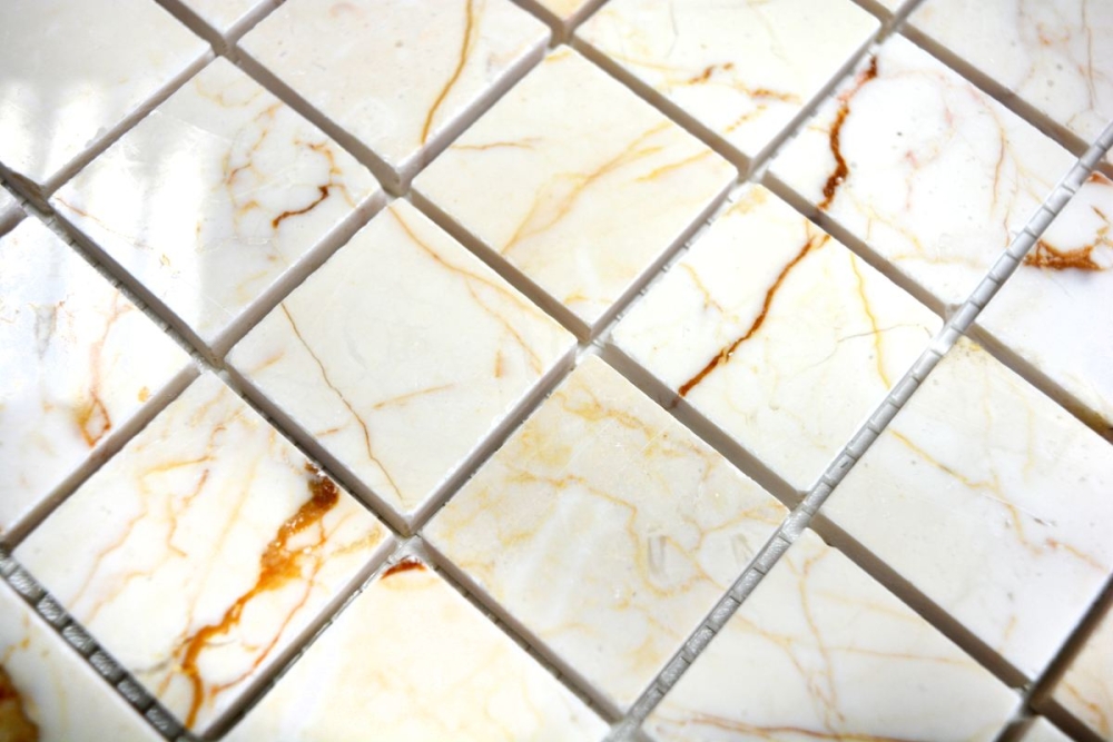 Marmor Mosaik Natursteinmosaik golden cream poliert Struktur 42-32-2807