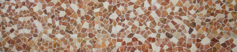 Bruchmosaik Polygonal Marmor Natursteinmosaik beige rot Ciot Rosso Cream 44-30-130