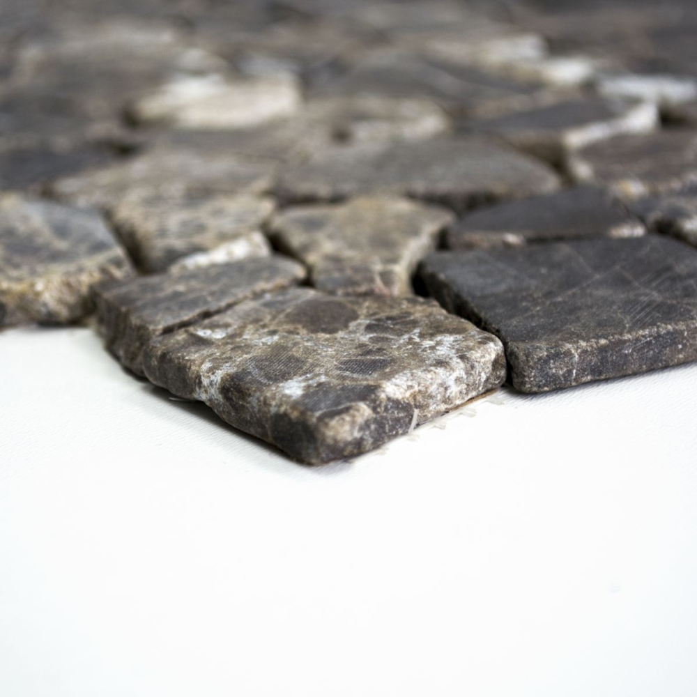 Mosaique brisee Polygonal Marbre Mosaique en pierre naturelle Castanao brun 44-30-180