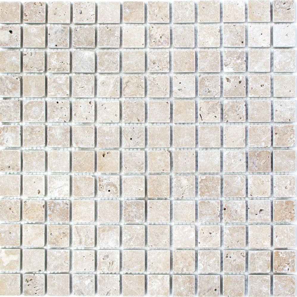 Mosaico Cuadrado Noce Travertino Antiguo nogal mate R10C