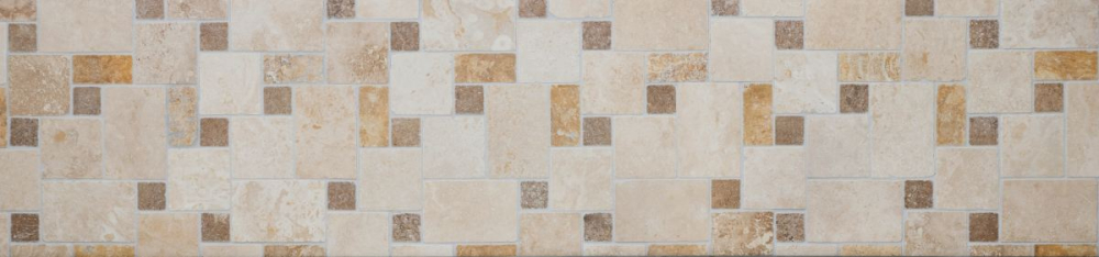 Mosaik Kombinationsoptik Travertin mix beige braun matt - 10 Mosaikblaetter