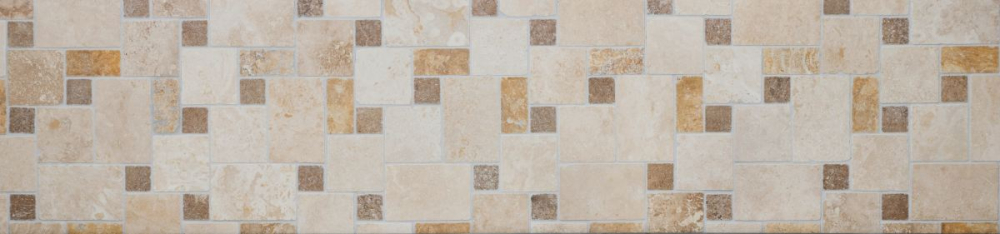 Travertin Römischer Verband Natursteinmosaik beige braun Antik 43-1204