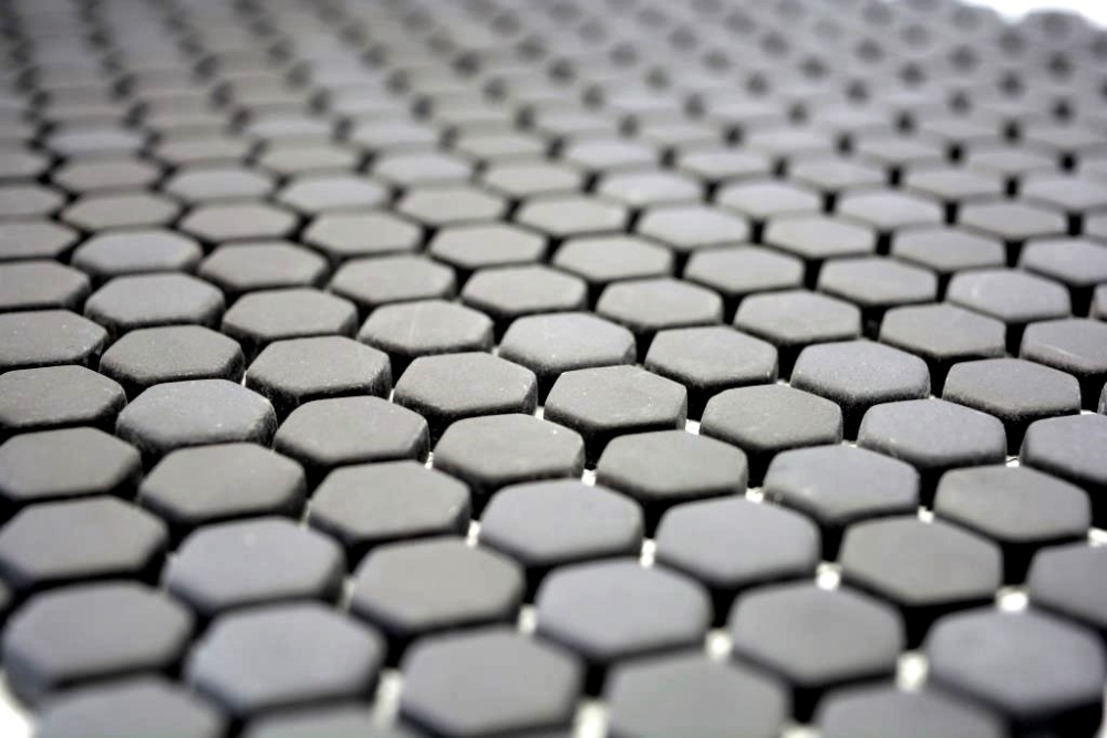 Mosaik Fliese ECO Recycling Glas Enamel Hexagon Dark Coffee Matt Fliesenspiegel Wandverkleidung - 140-HX15G