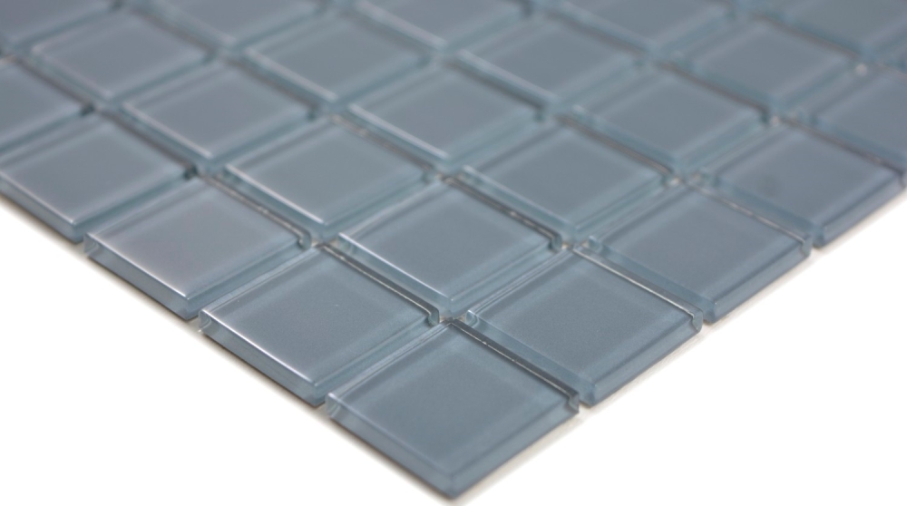 Glasmosaik anthrazit grau Fliesenspiegel Küche Rückwand Poolmosaik 63-0202