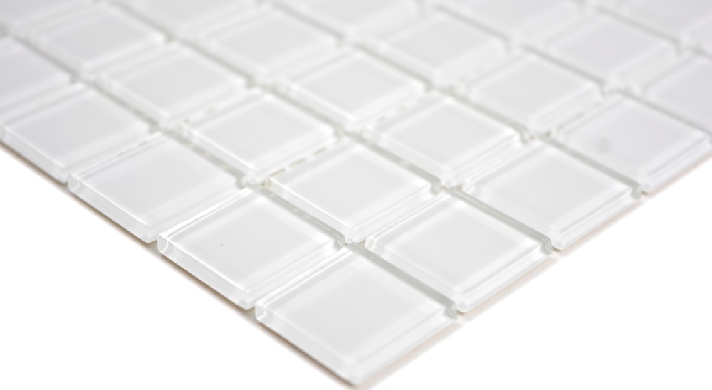 Mosaico de vidrio super blanco ducha pared bano azulejo piscina - 63-0101