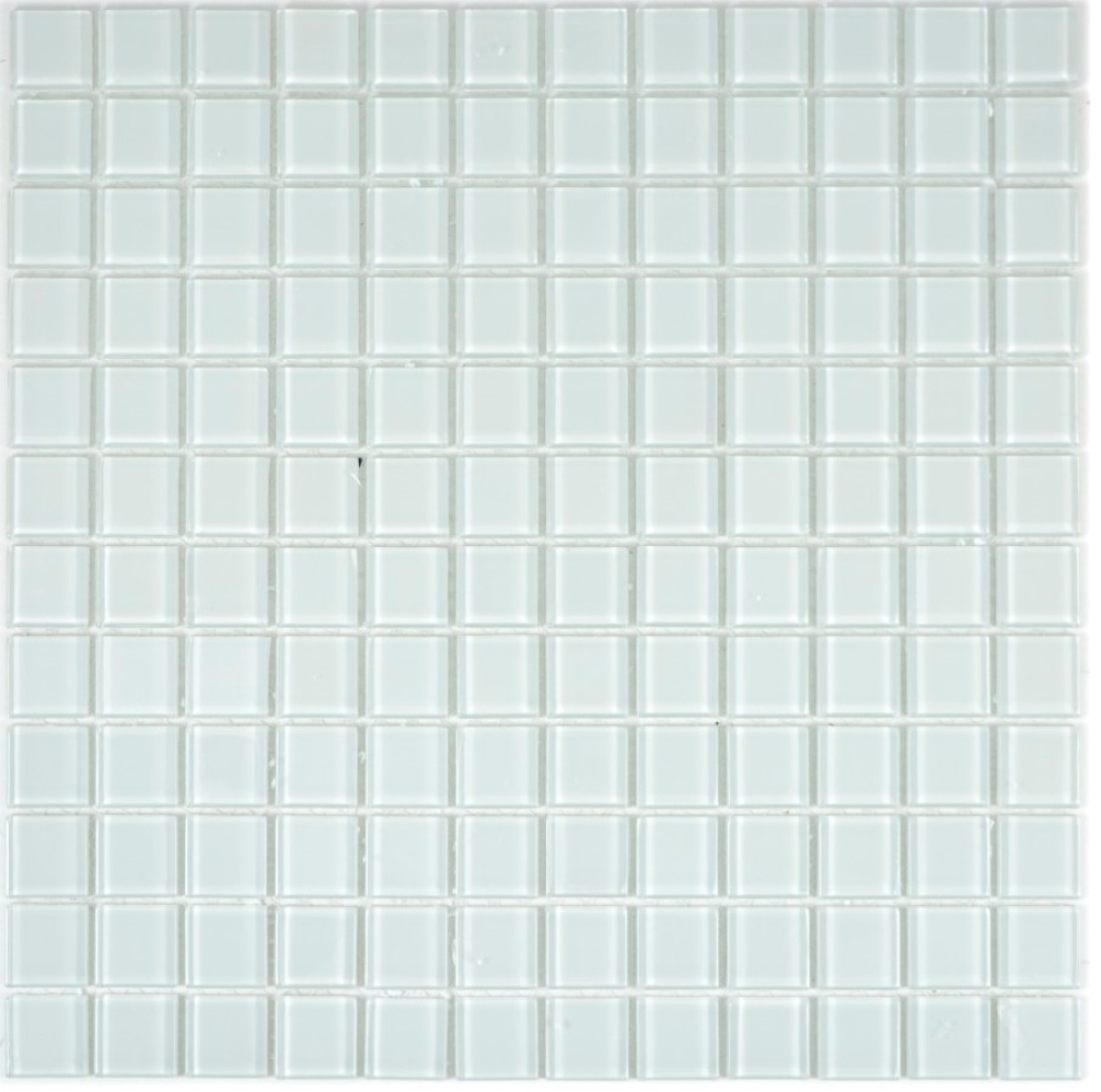 Mosaico blanco optico translucido cristal blanco brillante - 10 hojas de mosaico