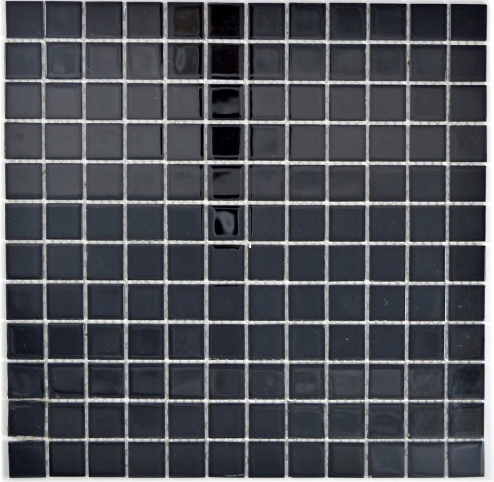 Mosaico de vidrio negro brillante espejo azulejo de la pared - 63-0302