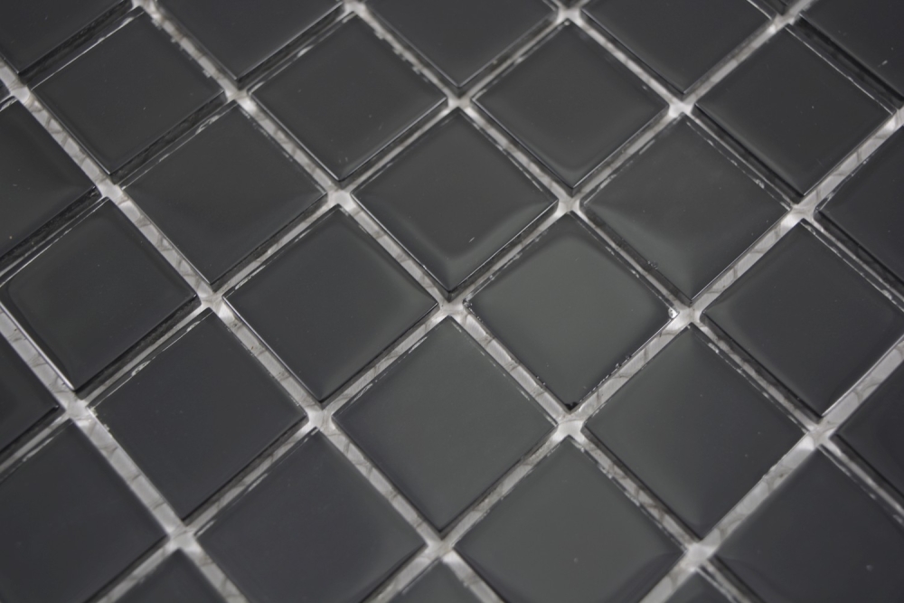 Mosaico de vidrio negro brillante espejo azulejo de la pared - 63-0302