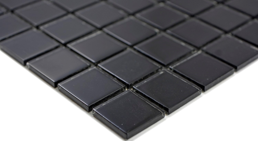 Mosaico de vidrio negro brillante espejo azulejo de la pared - 63-0302