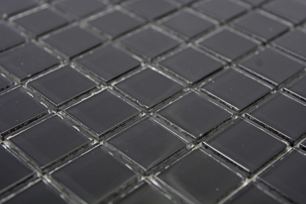 Mosaico de vidrio negro brillante espejo azulejo de la pared - 63-0302
