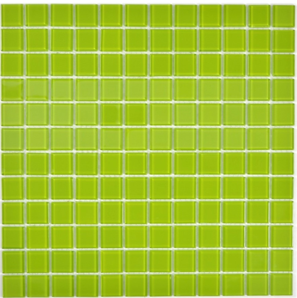 Mosaico de vidrio verde kiwi revestimiento de pared cuarto de bano cocina WC - 10 hojas de mosaico