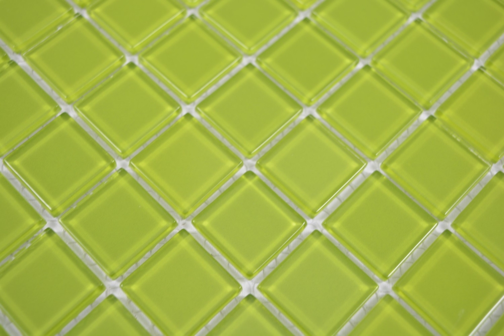 Mosaico de vidrio verde kiwi revestimiento de pared cuarto de bano cocina WC - 10 hojas de mosaico