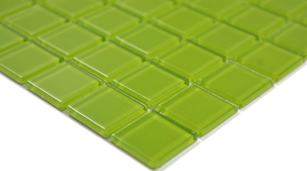 Mosaico de vidrio verde kiwi revestimiento de pared cuarto de bano cocina WC - 10 hojas de mosaico