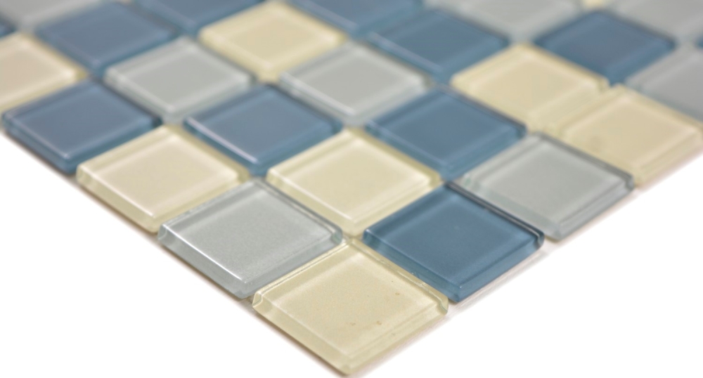 Mosaik Transluzent Crystal mix weiss silber glaenzend - 10 Mosaikblaetter