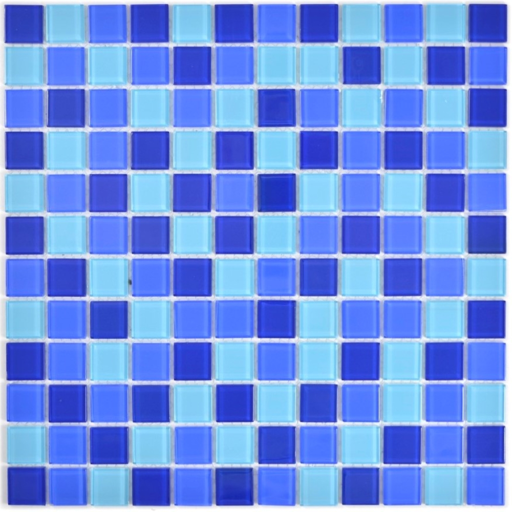 Glasmosaik Blau Hellblau Dunkelblau Schwimmbadmosaik Poolmosaik Bad - 63-0405