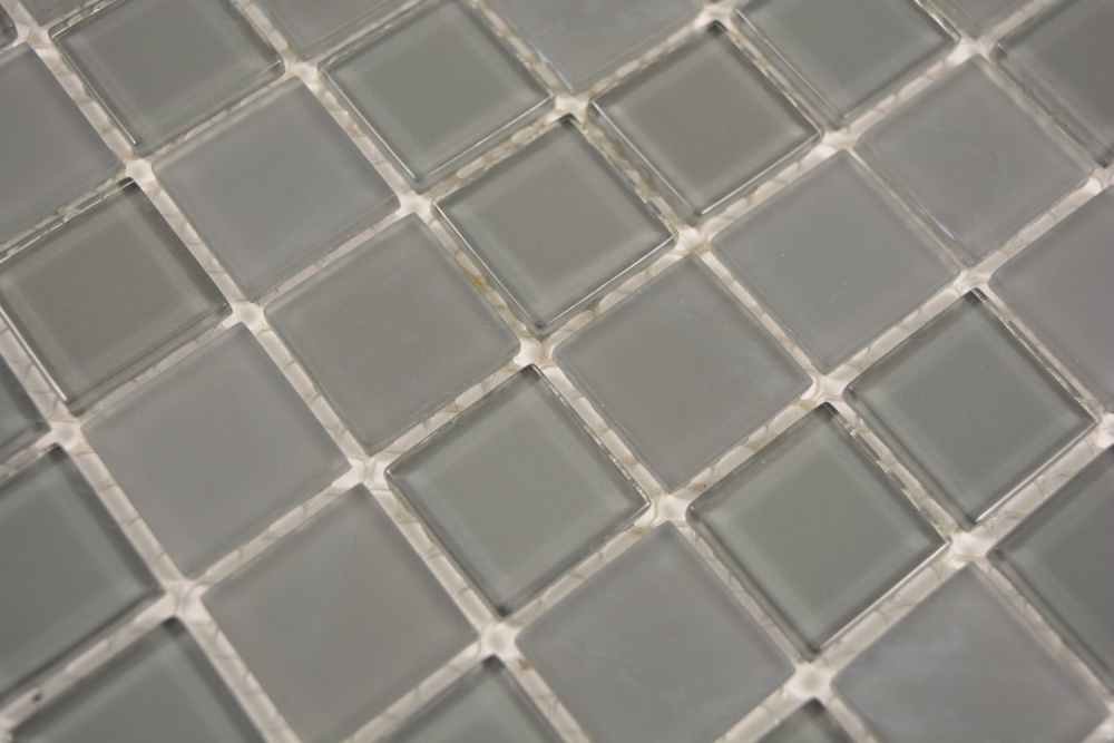 Glasmosaik Anthrazit Grau matt/glänzend Schwimmbadmosaik Poolmosaik Bad - 63-2602
