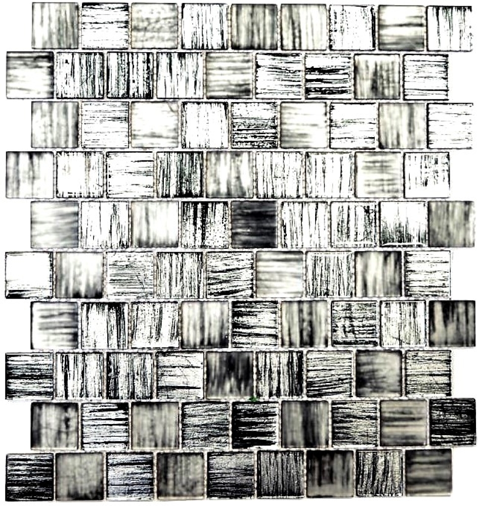 Mosaico Cristal translucido negro brillante - 10 hojas de mosaico
