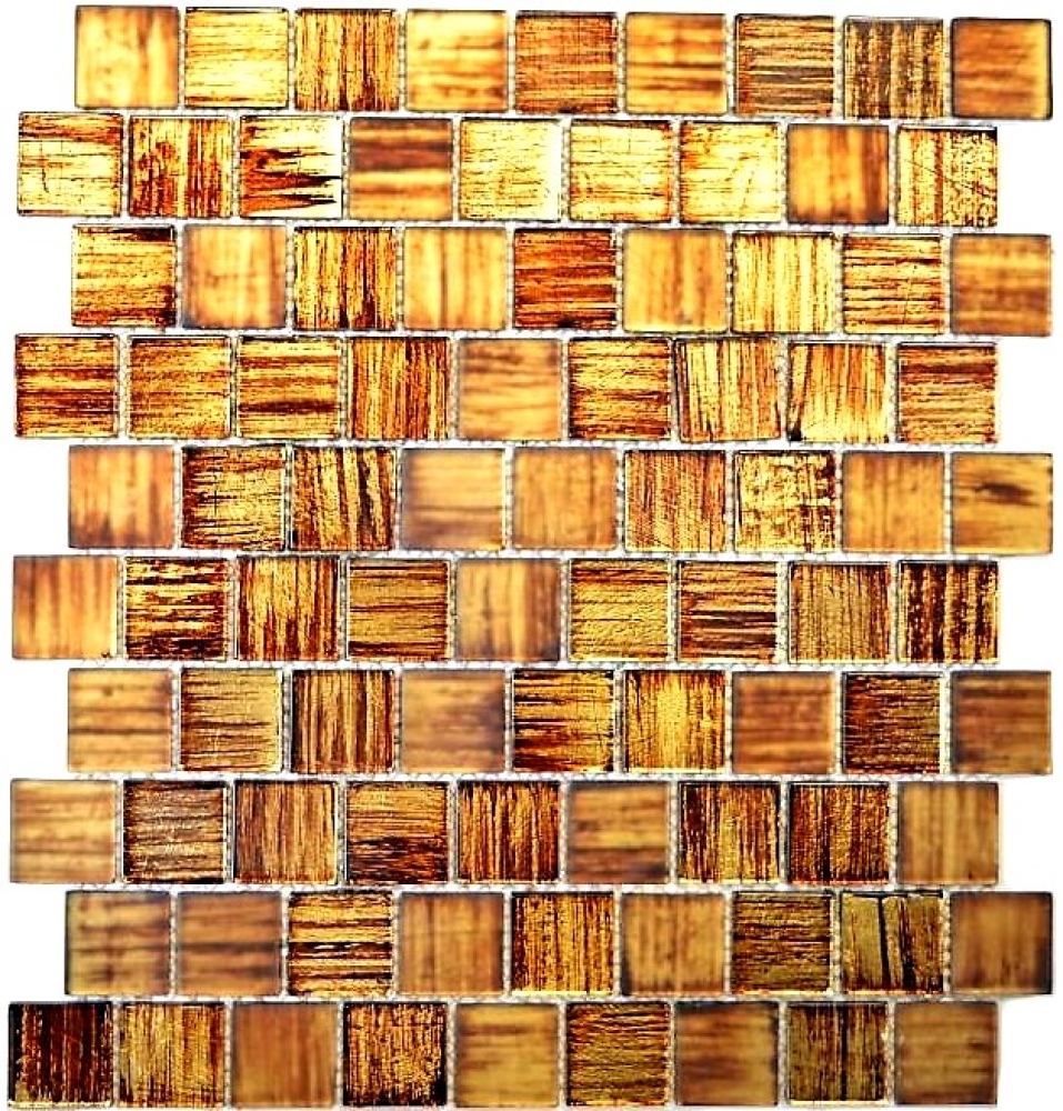Mosaico traslucido Crystal marrone lucido - 10 fogli di mosaico