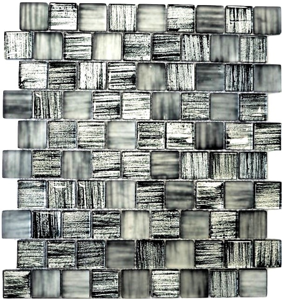 Mosaique Translucide Crystal noir brillant - 10 feuilles de mosaique