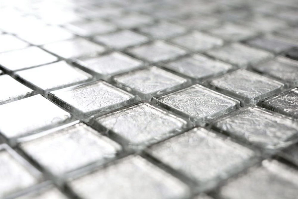 Mosaik Transluzent Crystal silber glaenzend - 10 Mosaikblaetter