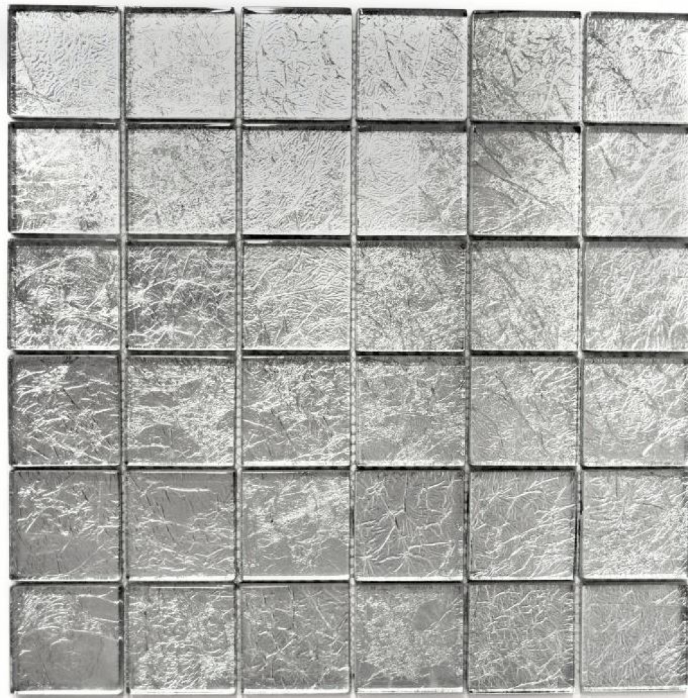 Mosaik Transluzent Crystal silber glaenzend - 10 Mosaikblaetter