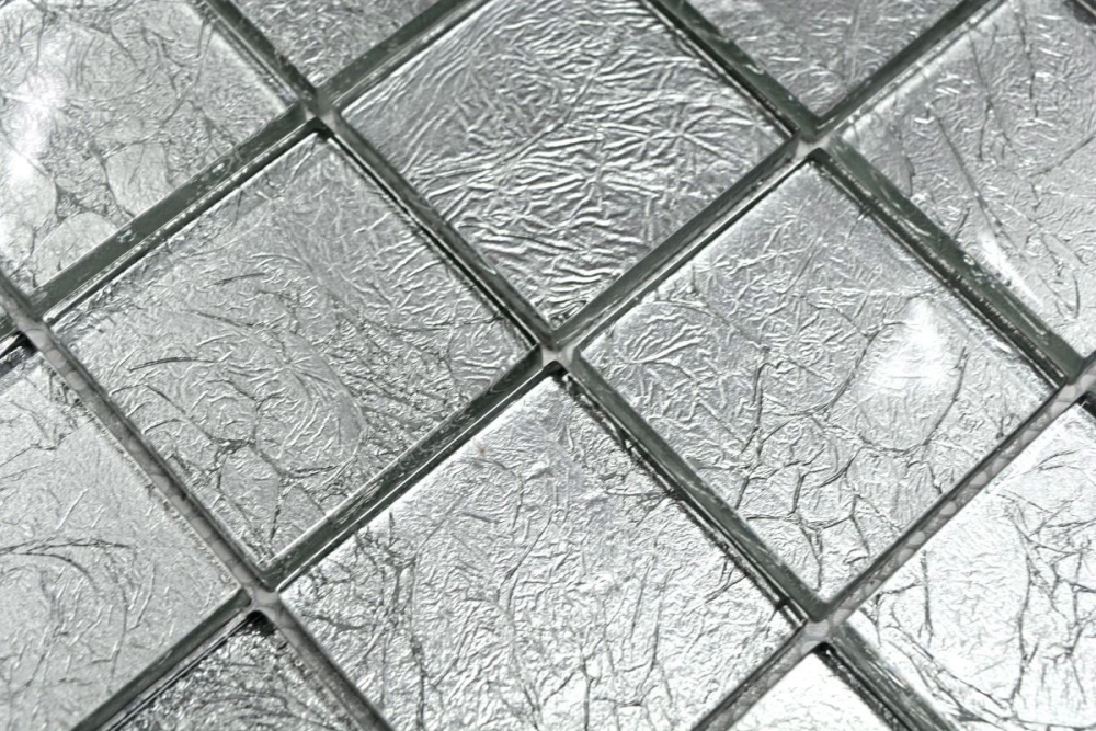 Mosaik Transluzent Crystal silber glaenzend - 10 Mosaikblaetter