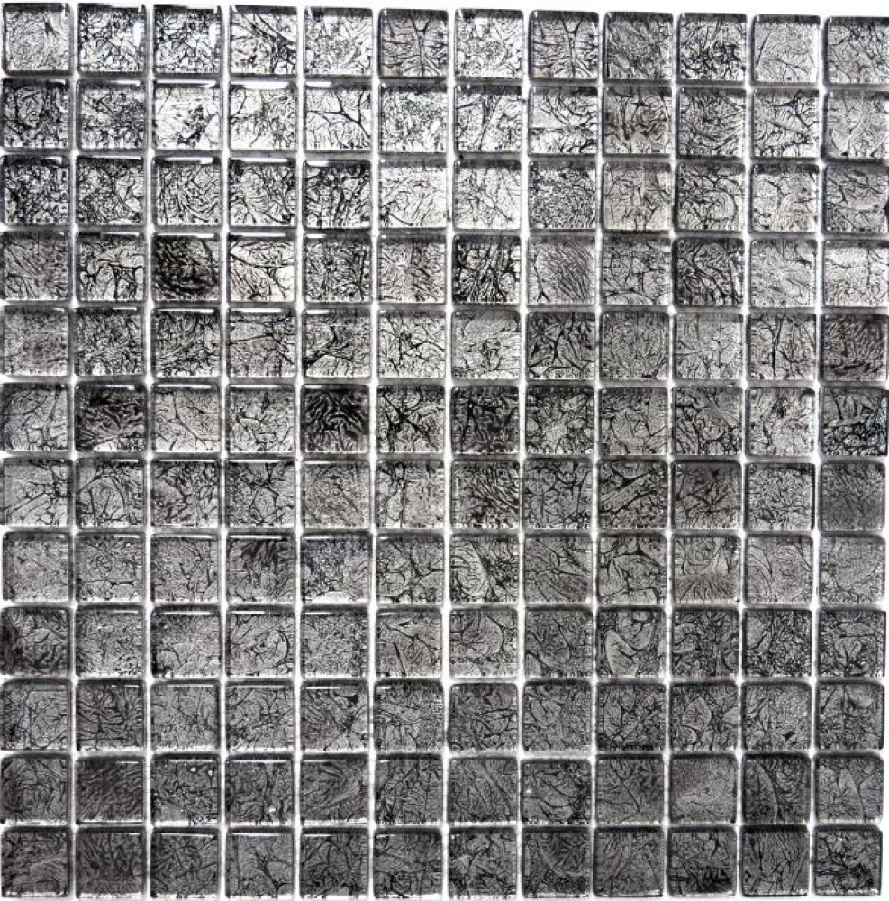 Mosaik Transluzent Crystal schwarz glaenzend - 10 Mosaikblaetter